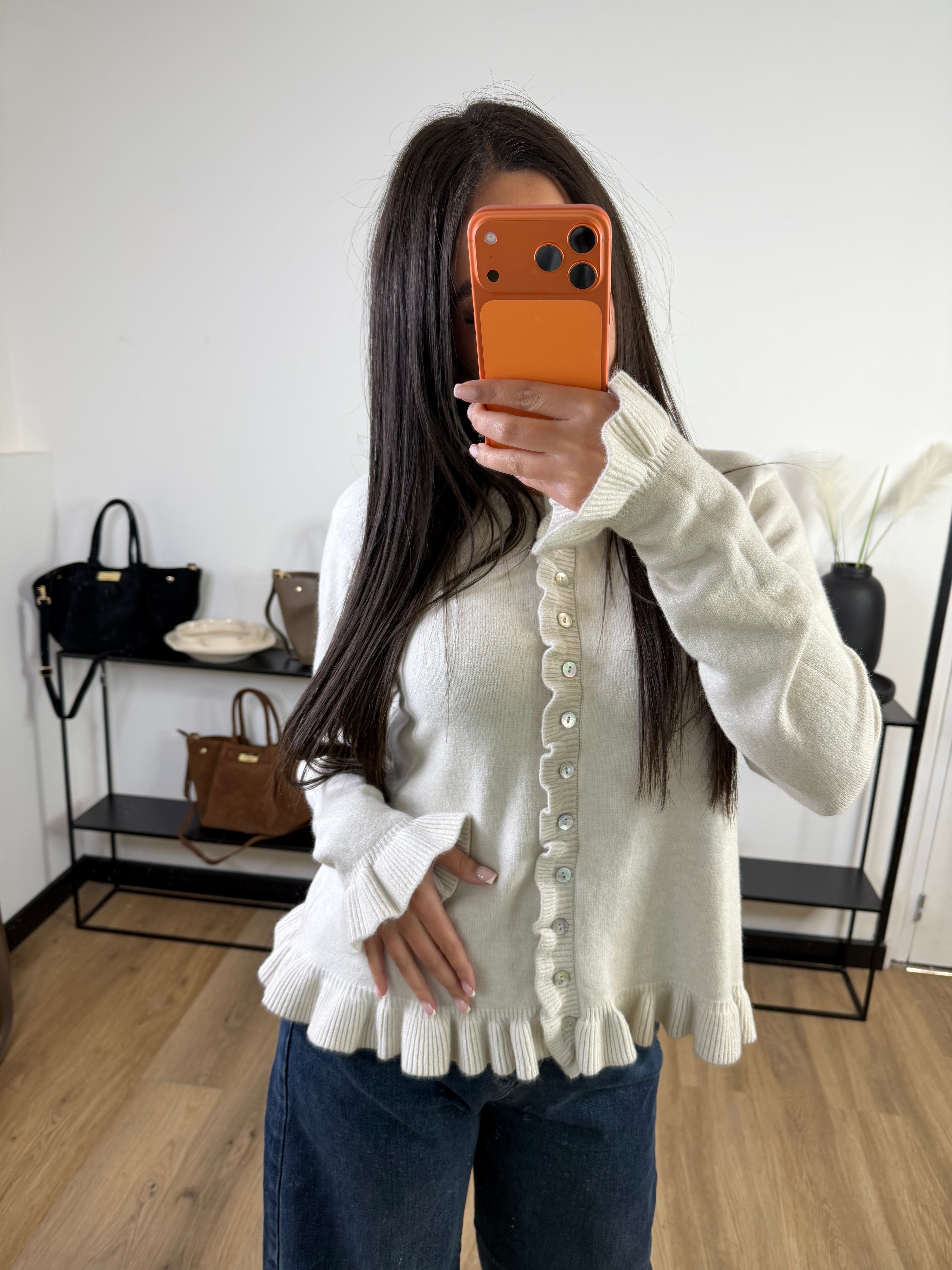 Pull volanté Nirva | Blanc cassé
