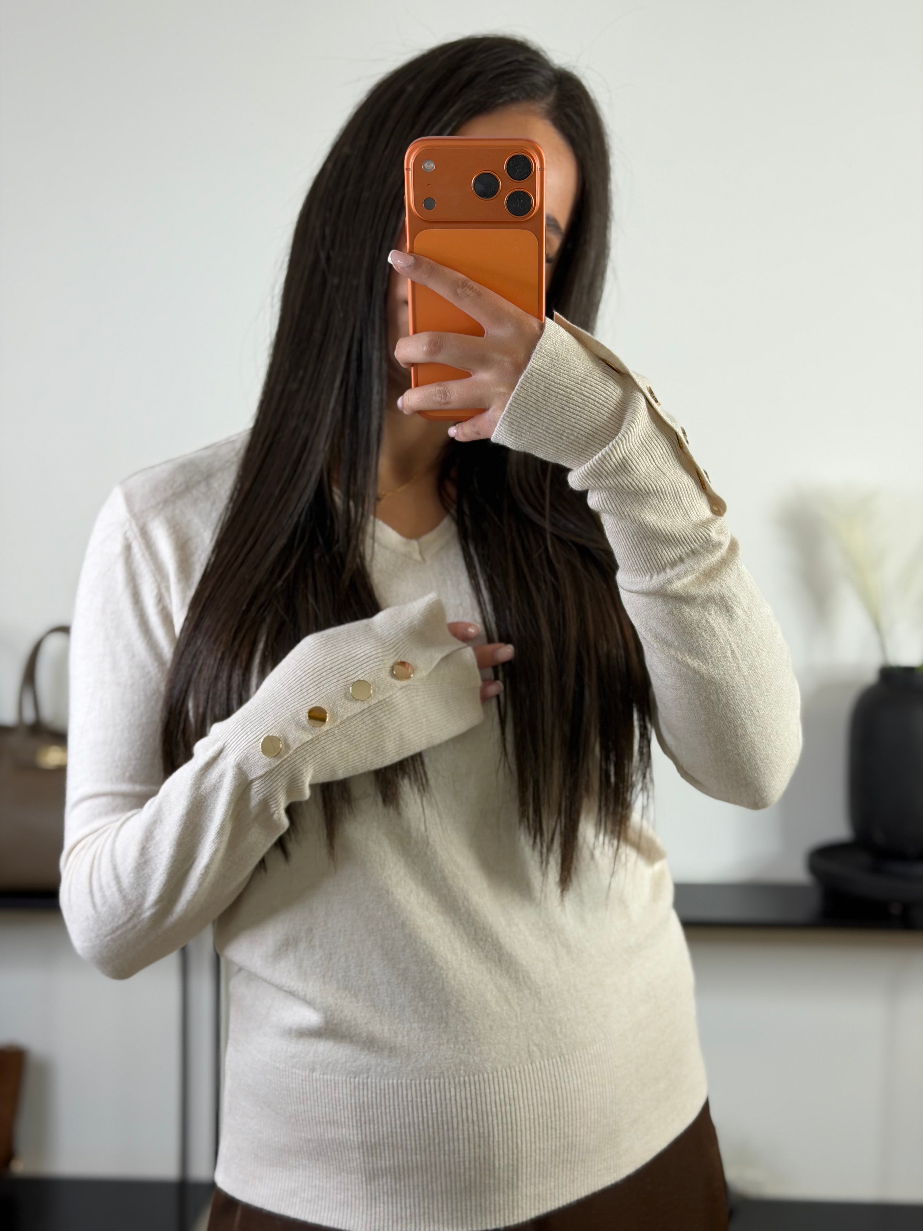 Pull Sable col V | beige