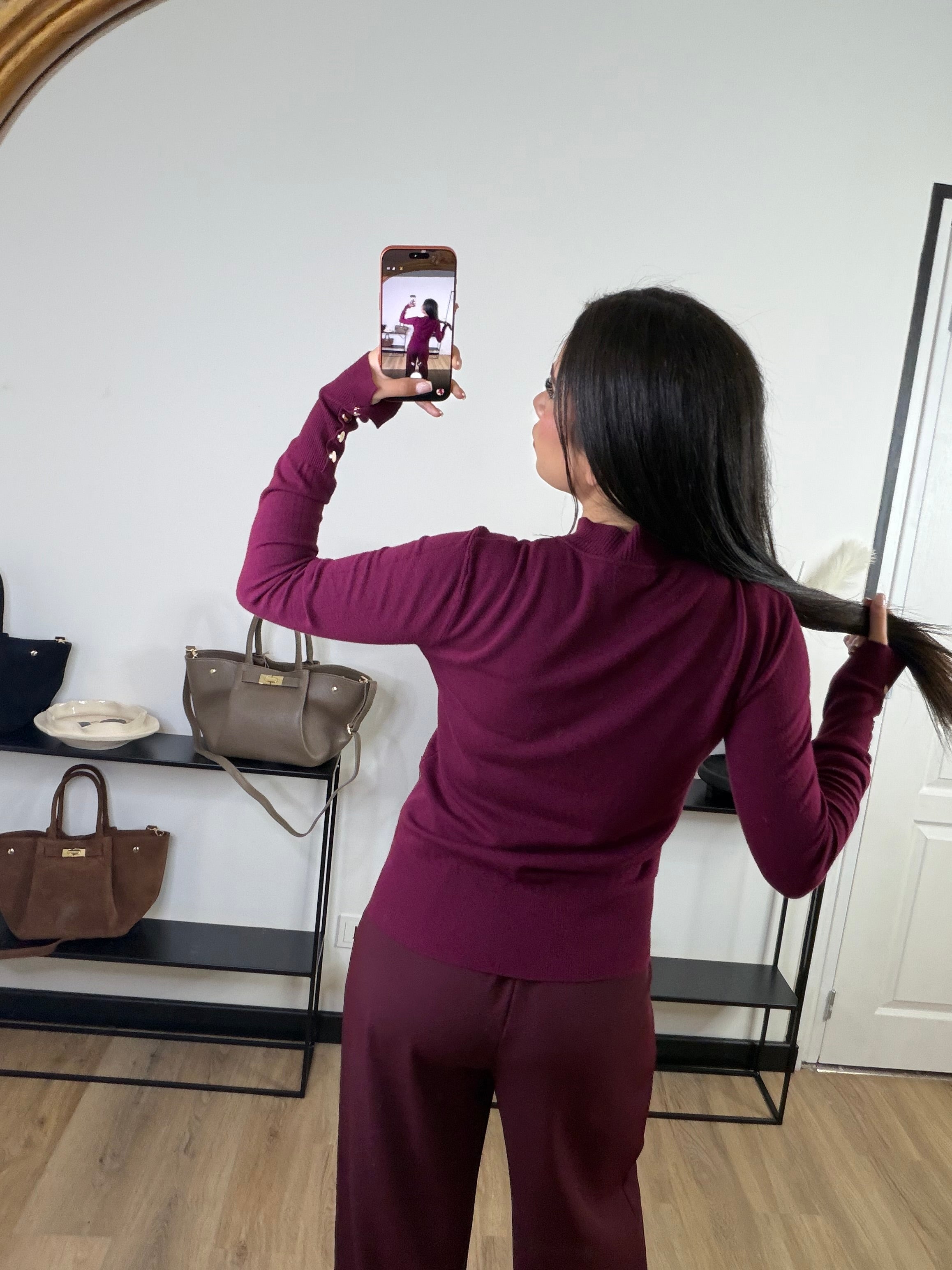 Pull Siena col rond I rouge bordeaux
