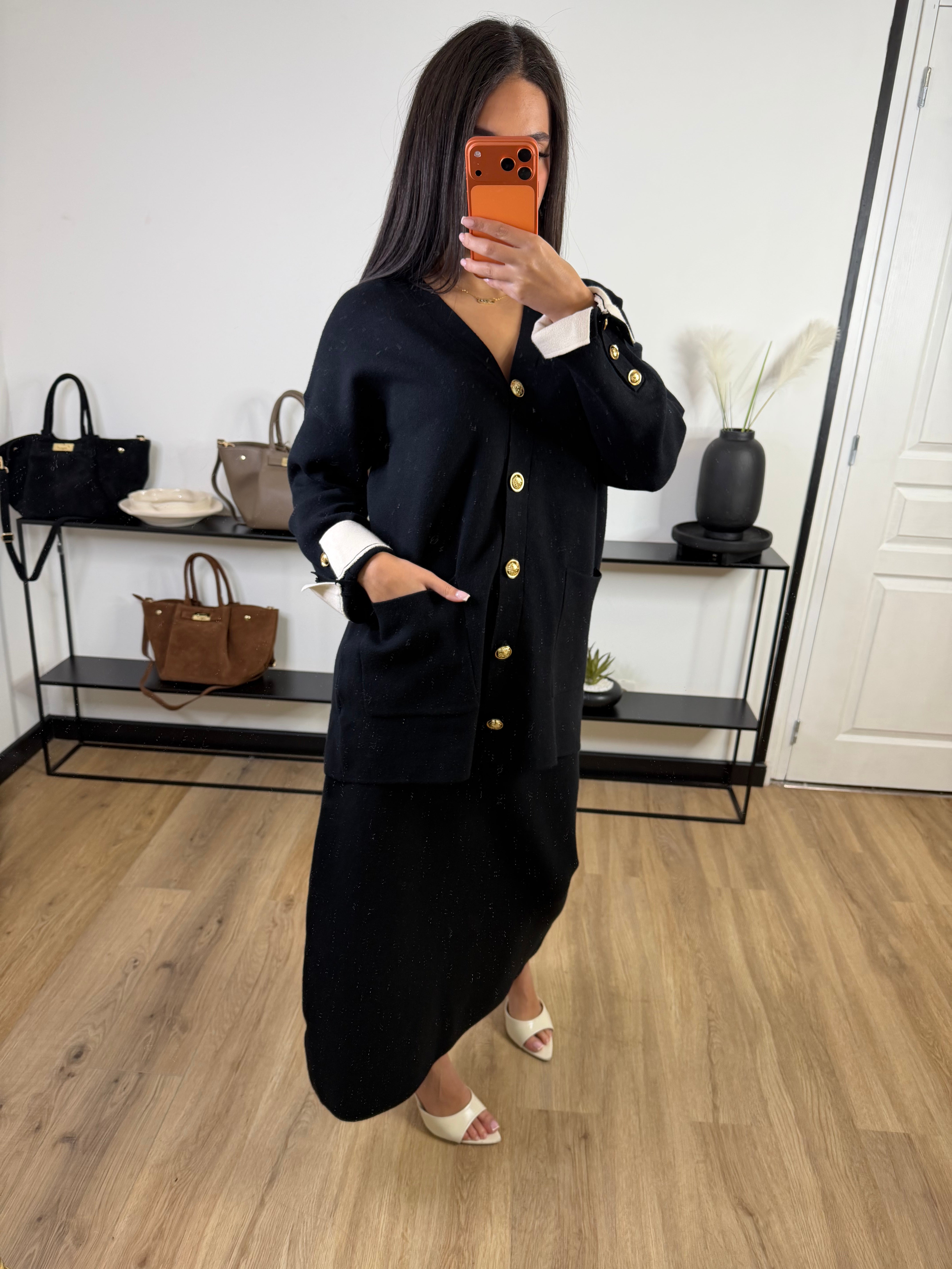 Ensemble maille jupe Sienna | Noir