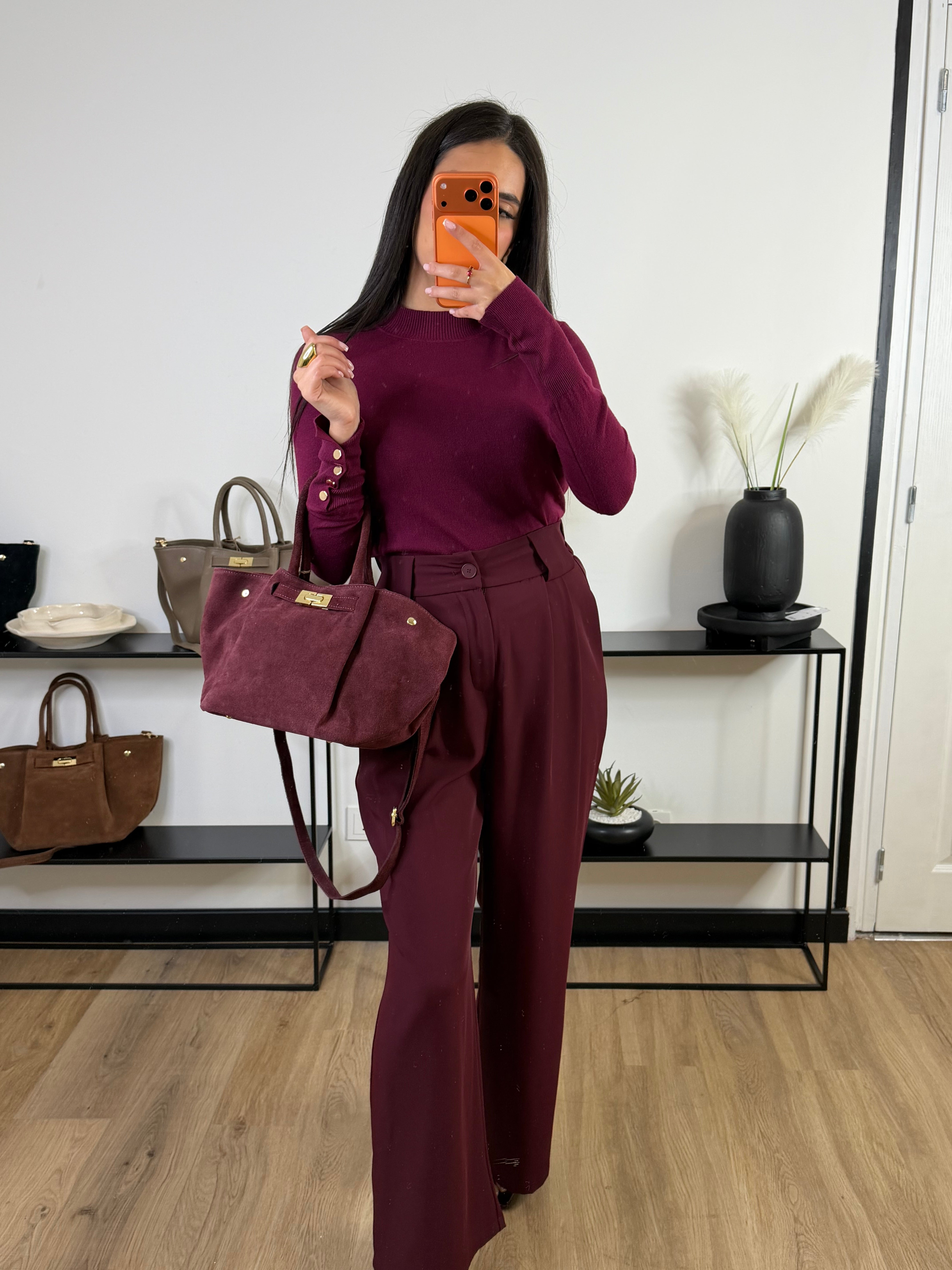 Pull Siena col rond I rouge bordeaux