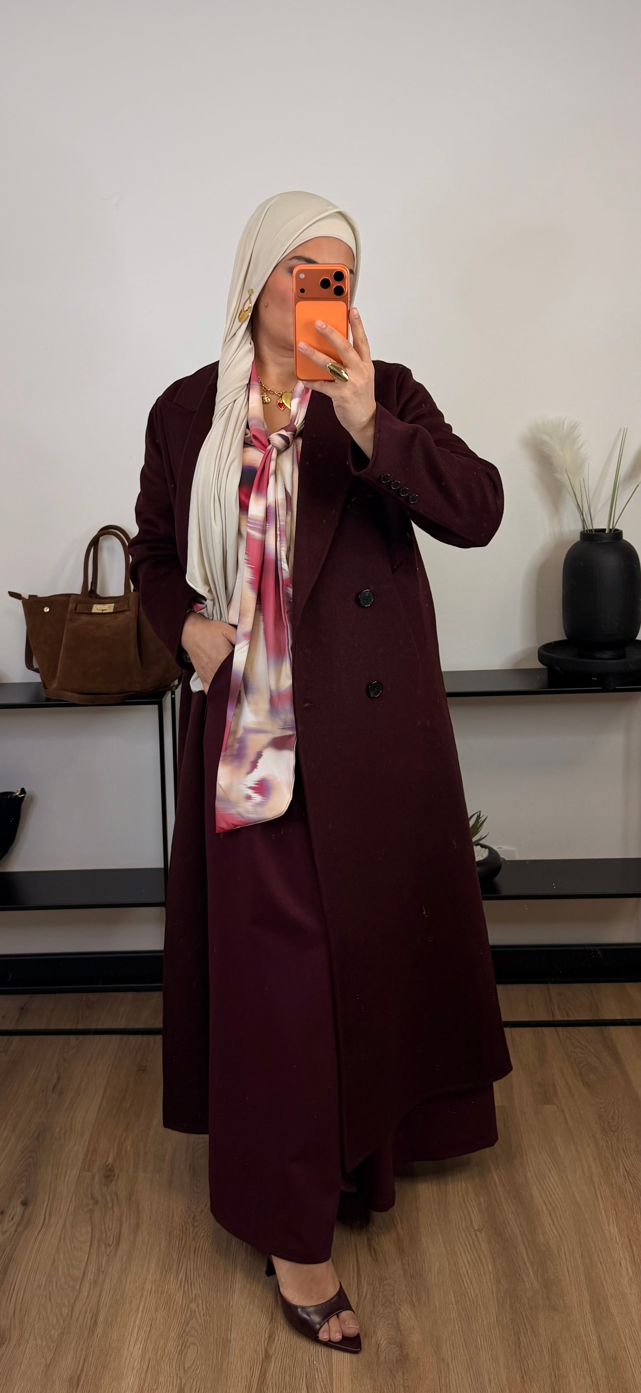 Manteau Elisa laine premium I rouge bordeaux
