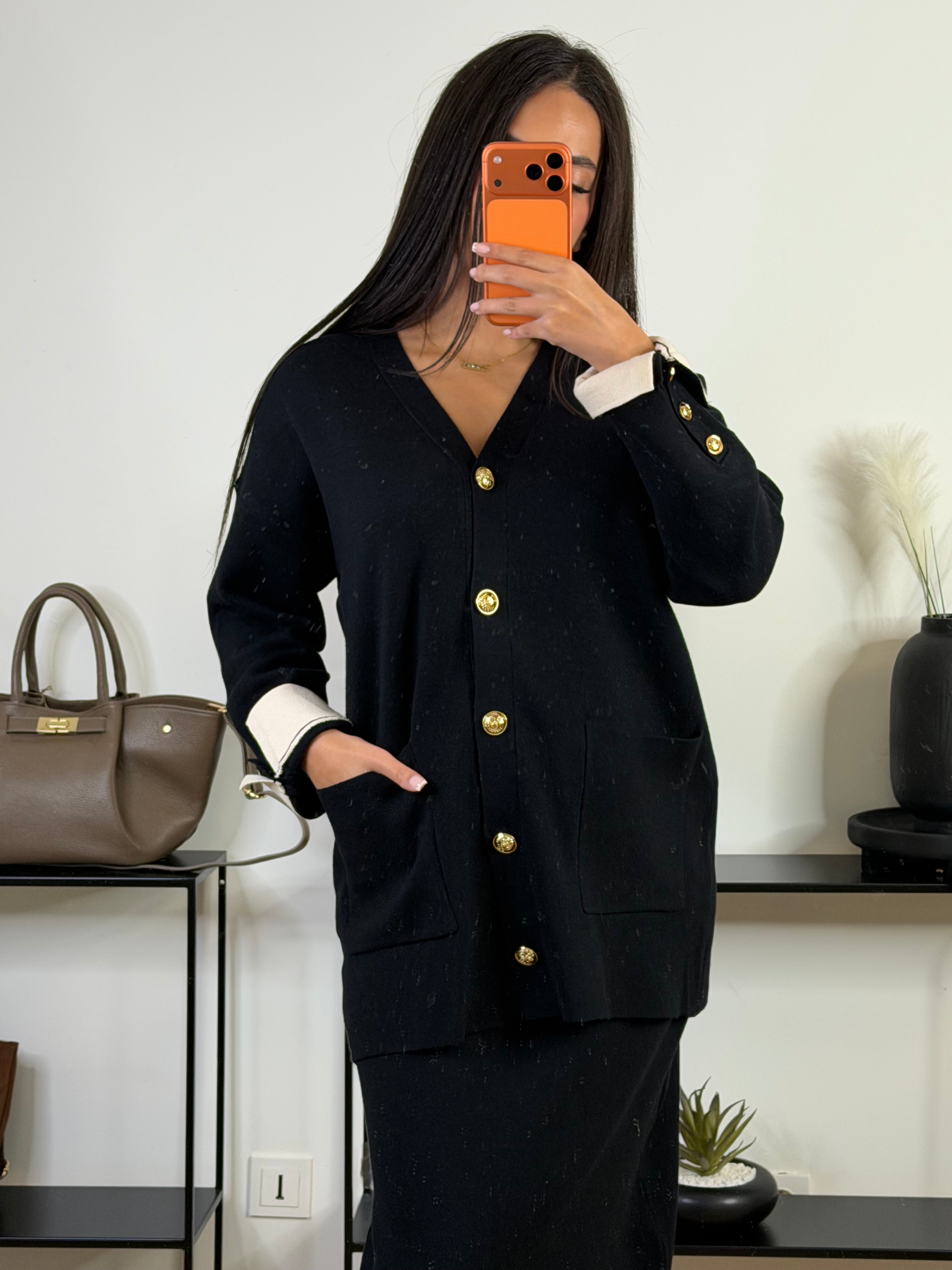 Ensemble maille jupe Sienna | Noir