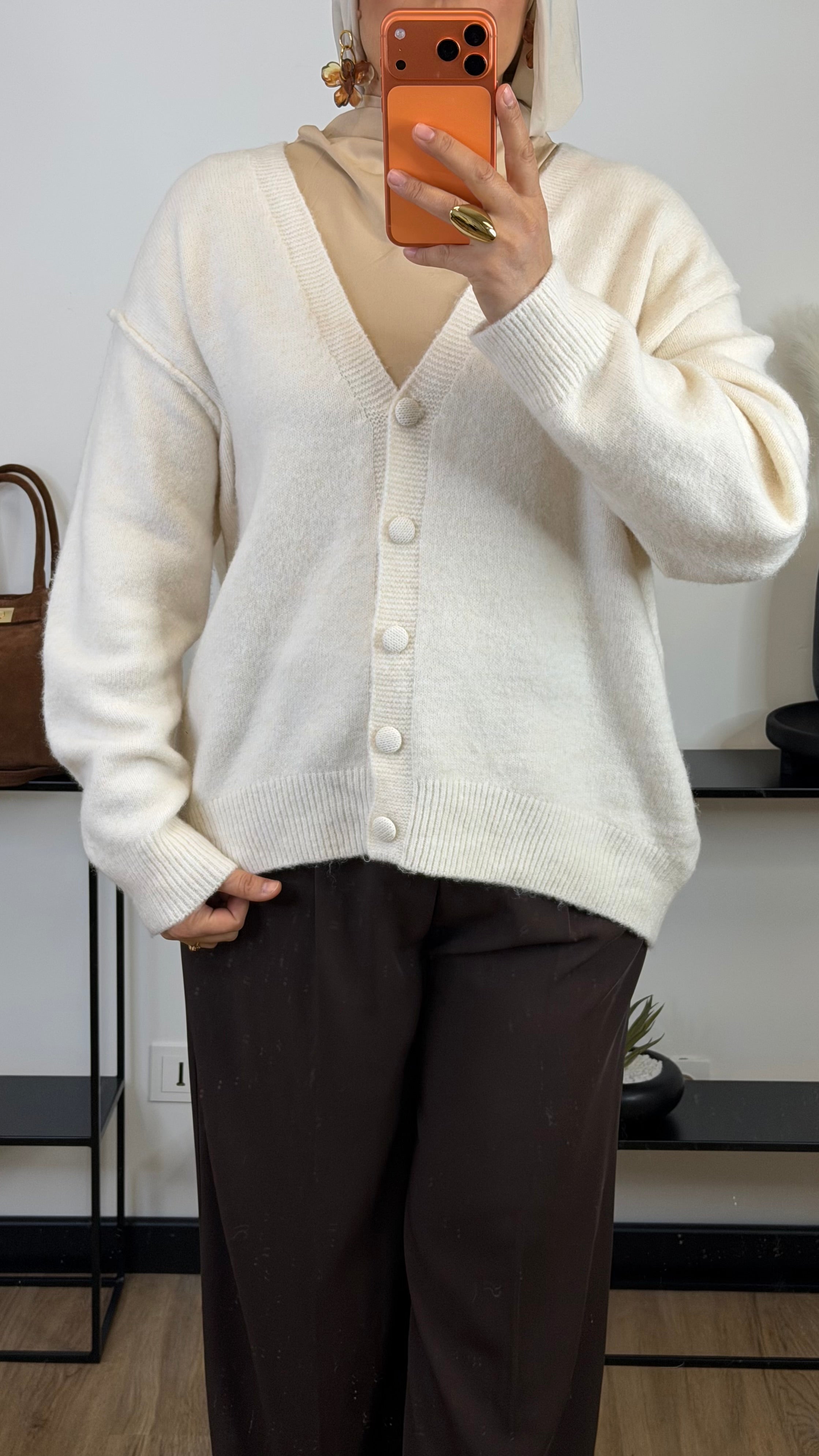 Pull gilet Doux Nuage I crème