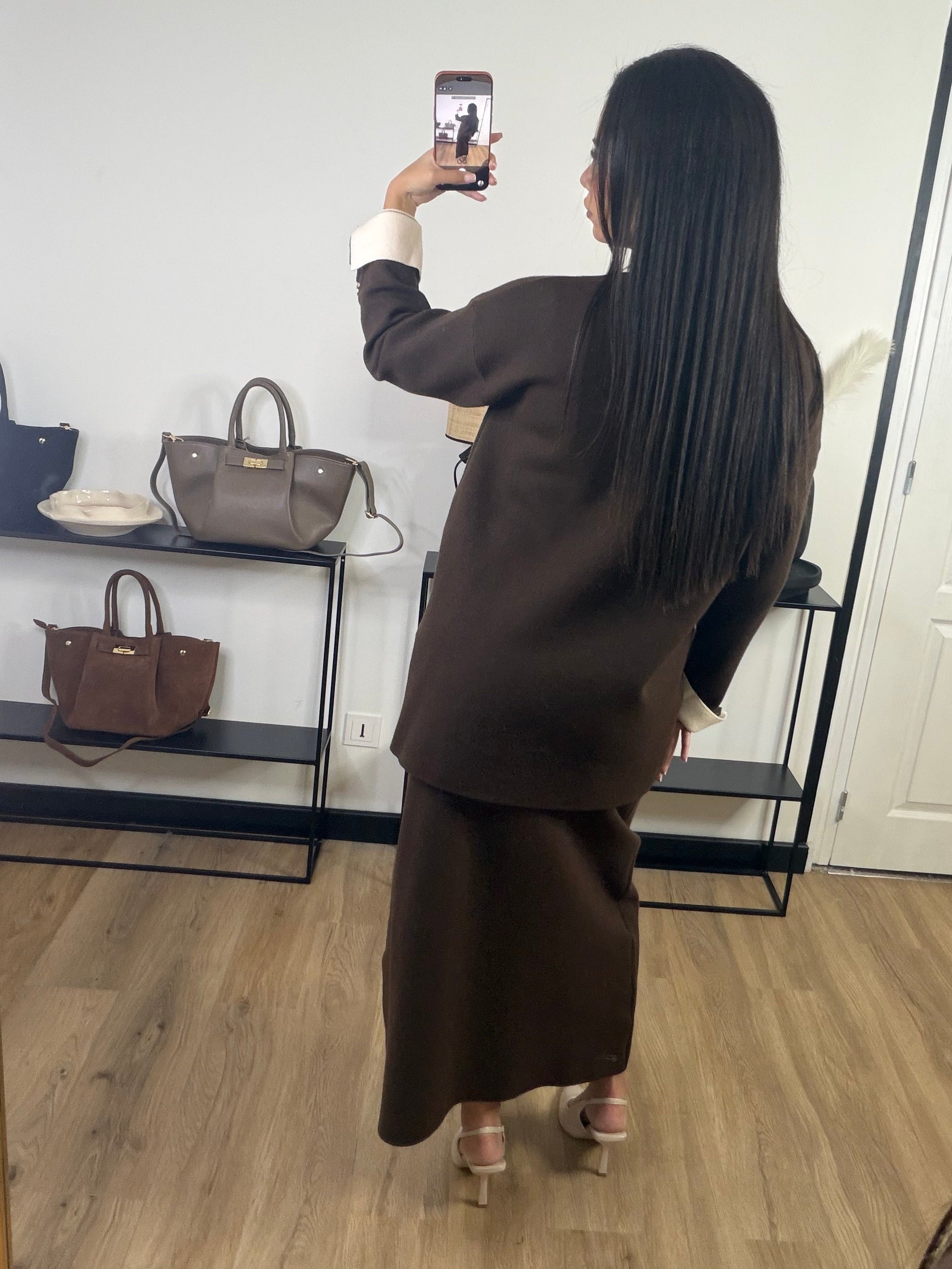 Ensemble maille jupe Sienna | Marron