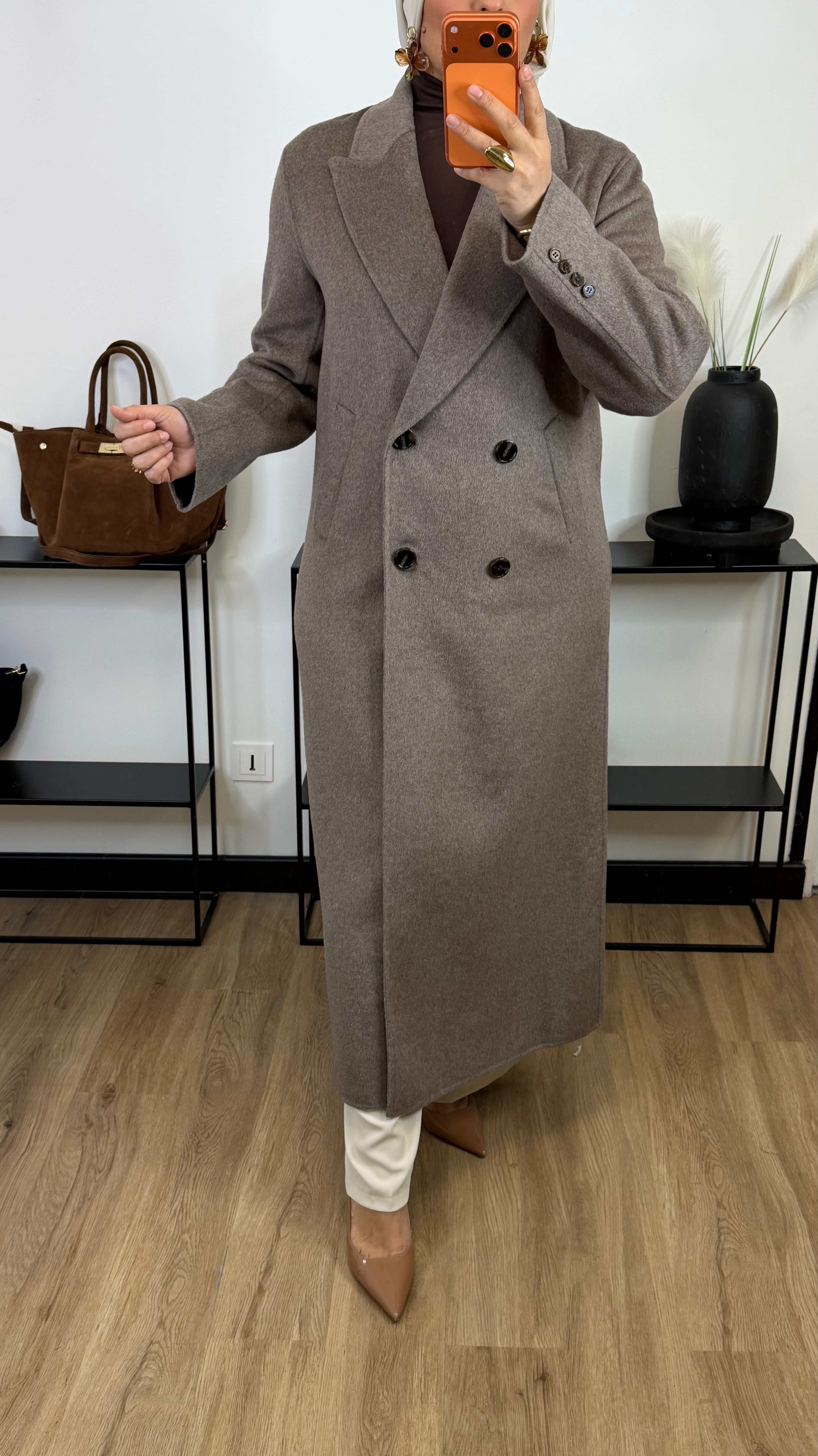 Manteau Elisa laine Premium I taupe